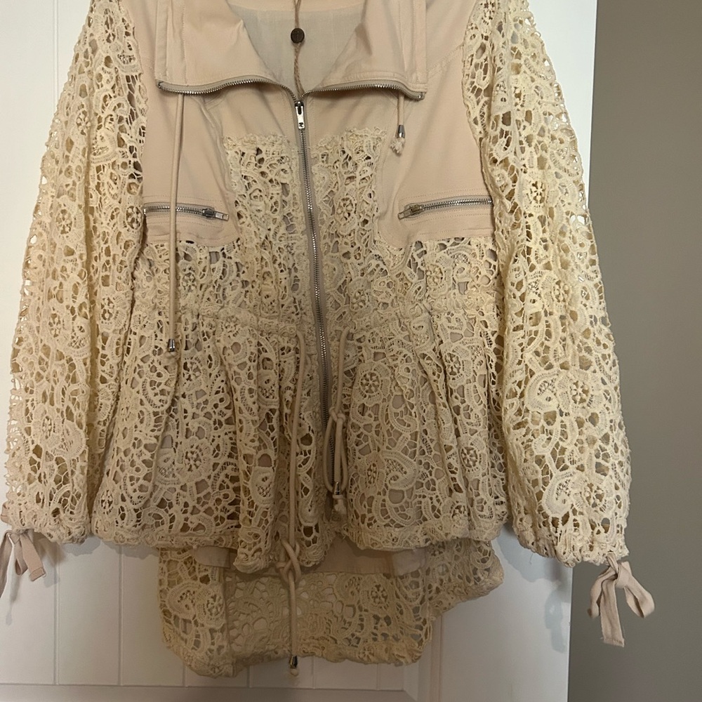 Gimmicks by BKE Cream Lace Utility Jacket